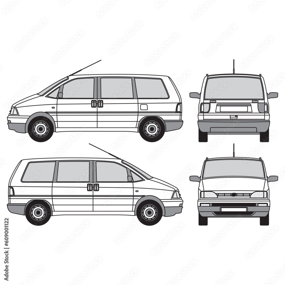 outline of van, minibus part 99