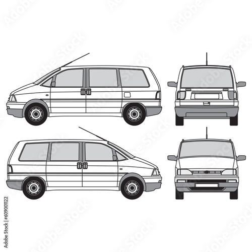 outline of van, minibus part 99