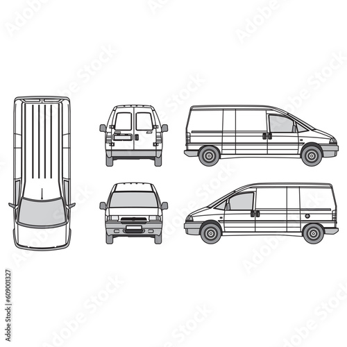 outline of van, minibus part 98