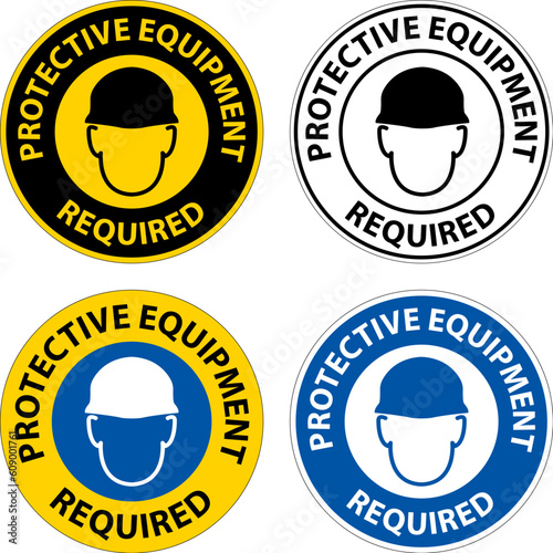 Symbol Floor Sign, Protective Equipment Required