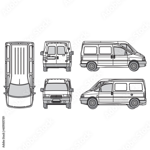 outline of van, minibus part 95