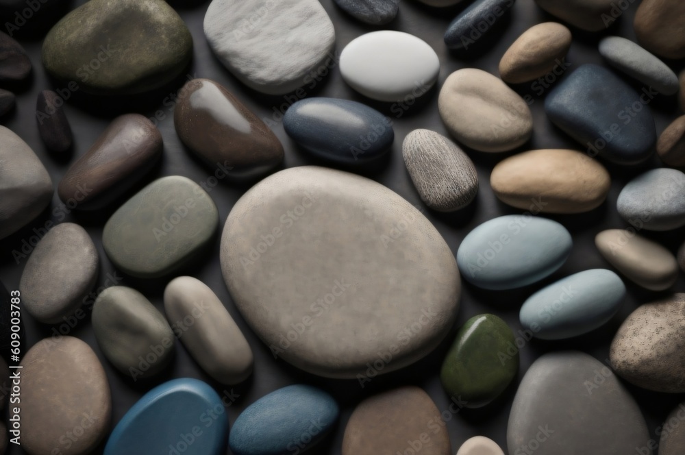 Zen stones background, pebble background. Generative AI. Zen stones background, pebble background. Generative AI.