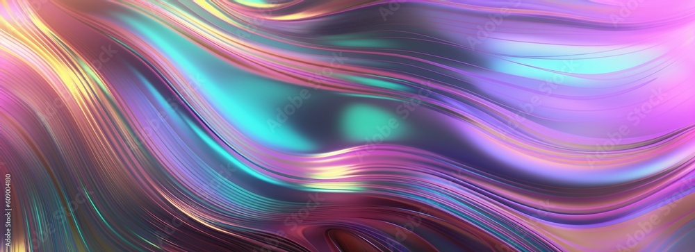 3d render abstract background. Wavy metallic texture banner, Ultraviolet wallpaper, fluid ripples, liquid metal surface, esoteric aura spectrum in bright colors Generative AI 3d render abstract background. Wavy metallic texture banner, Ultraviolet wallpaper, fluid ripples, liquid metal surface, esoteric aura spectrum in bright colors Generative AI