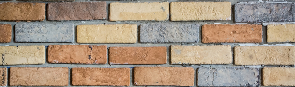 Fototapeta premium Brick old wall as background, loft style decoration brick texture for interior with copy space.