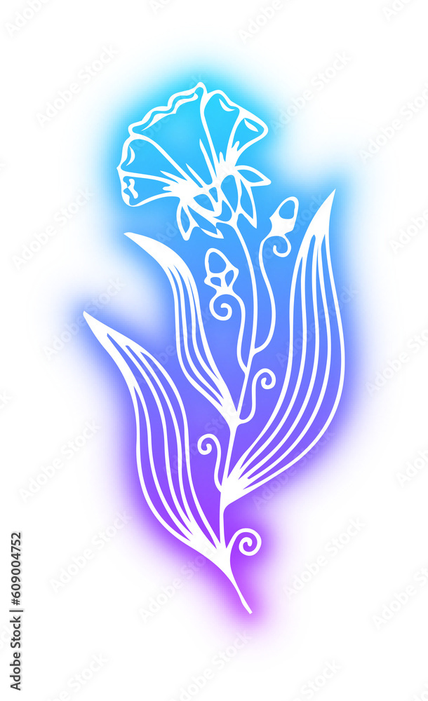 Obraz premium Set of Flower neon