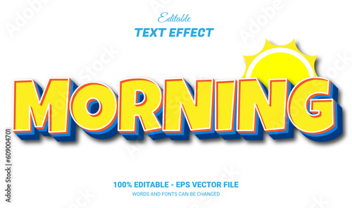 morning editable text effect template