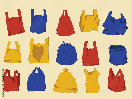Plastic bag vector illustration, simple design and easy to edit color