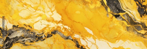 Elegant and luxurious abstract marble background with a combination of yellow and gold colors. Generative AI