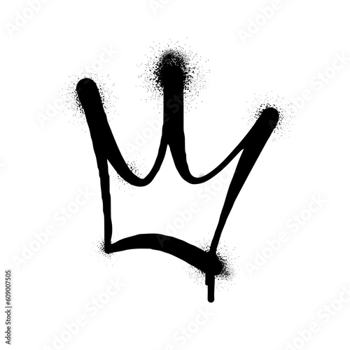 Sprayed Crown. Graffiti Crown Tag. Street Art King Tag Symbol. Vector Illustration eps 10 