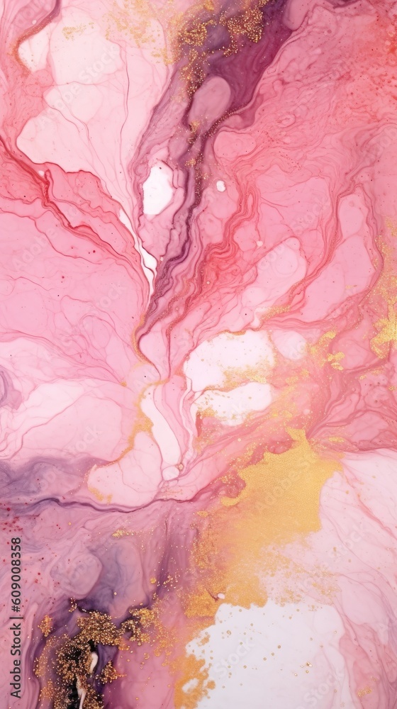 Fototapeta premium Elegant and luxurious abstract marble background with a combination of pink and gold colors. Generative AI