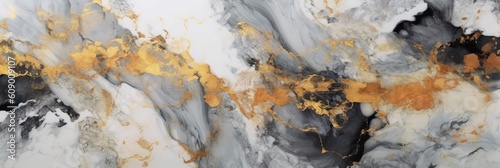 Elegant and luxurious abstract marble background with a combination of gray and gold colors. Generative AI