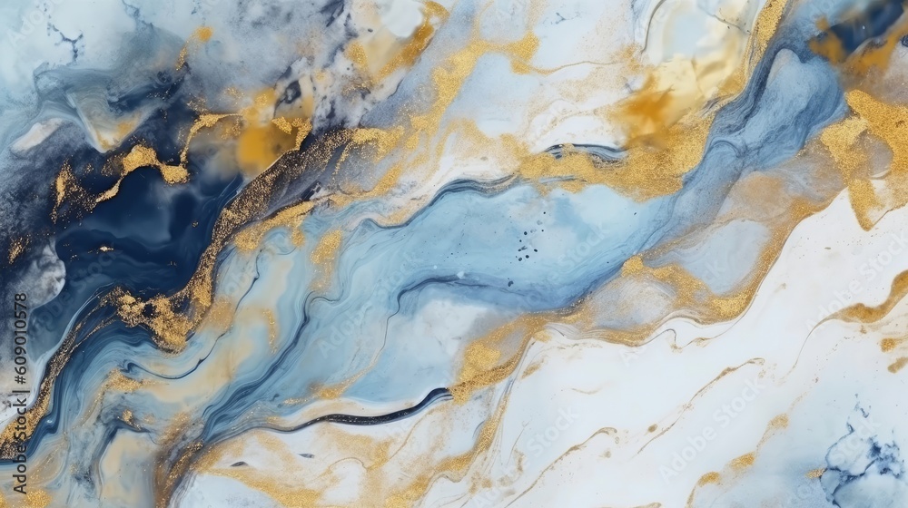 Elegant and luxurious abstract marble background with a combination of blue and gold colors. Generative AI Elegant and luxurious abstract marble background with a combination of blue and gold colors. Generative AI