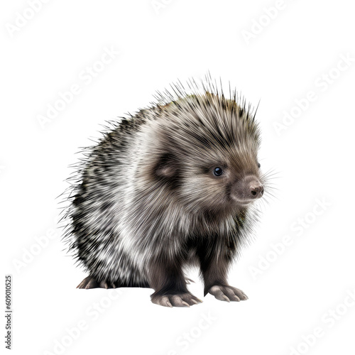 porcupine looking isolated on white