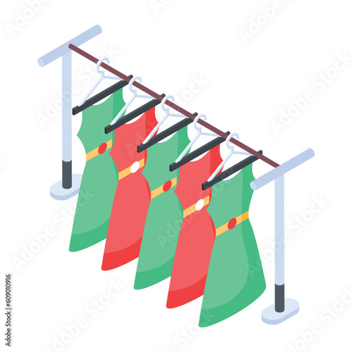 An isometric icon of drying rack 