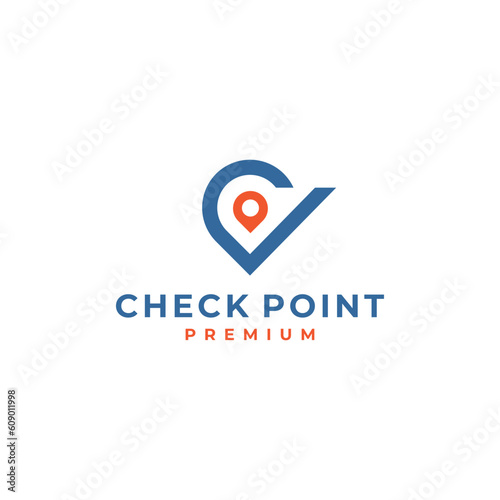 checkpoint logo design premium vector