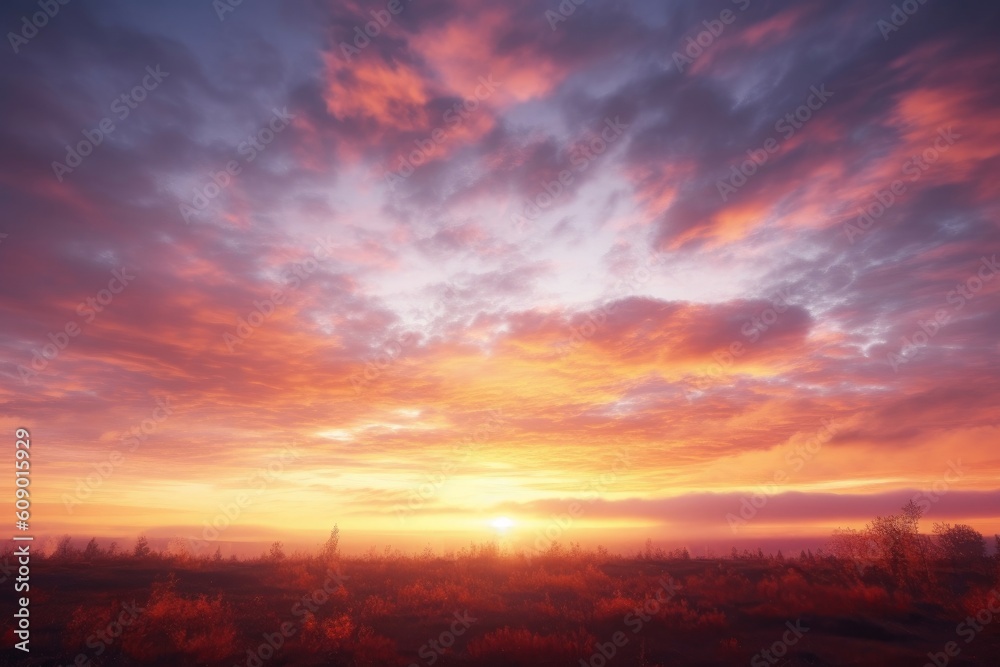 Season concept: Sky autumn sunrise background, Generative AI Season concept: Sky autumn sunrise background, Generative AI