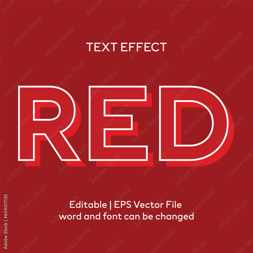 Example Text In Red Editable Red text effect 3d text style effect mockup template Stock ...