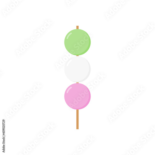 japanese dango flat design vector illustration. japan cuisine and street food