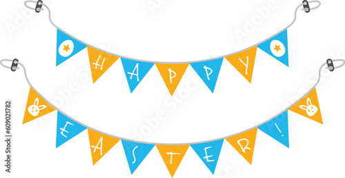 HAPPY EASTERのガーランドのイラスト