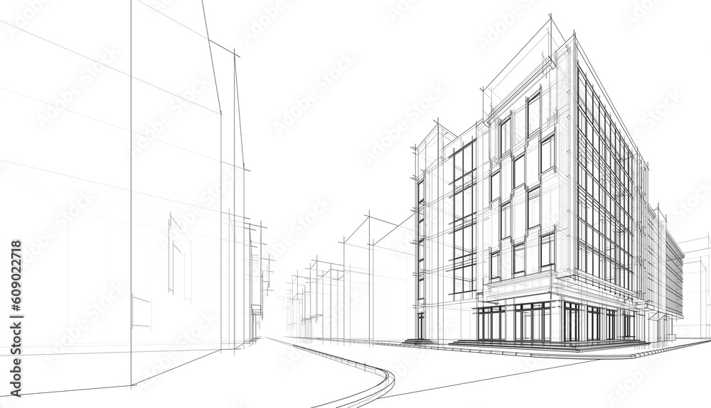 Modern office building concept 3d rendering Modern office building concept 3d rendering
