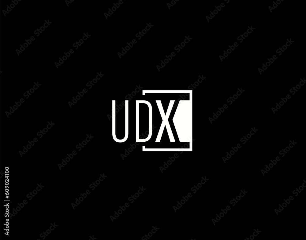 UDX Logo and Graphics Design, Modern and Sleek Vector Art and Icons isolated on black background