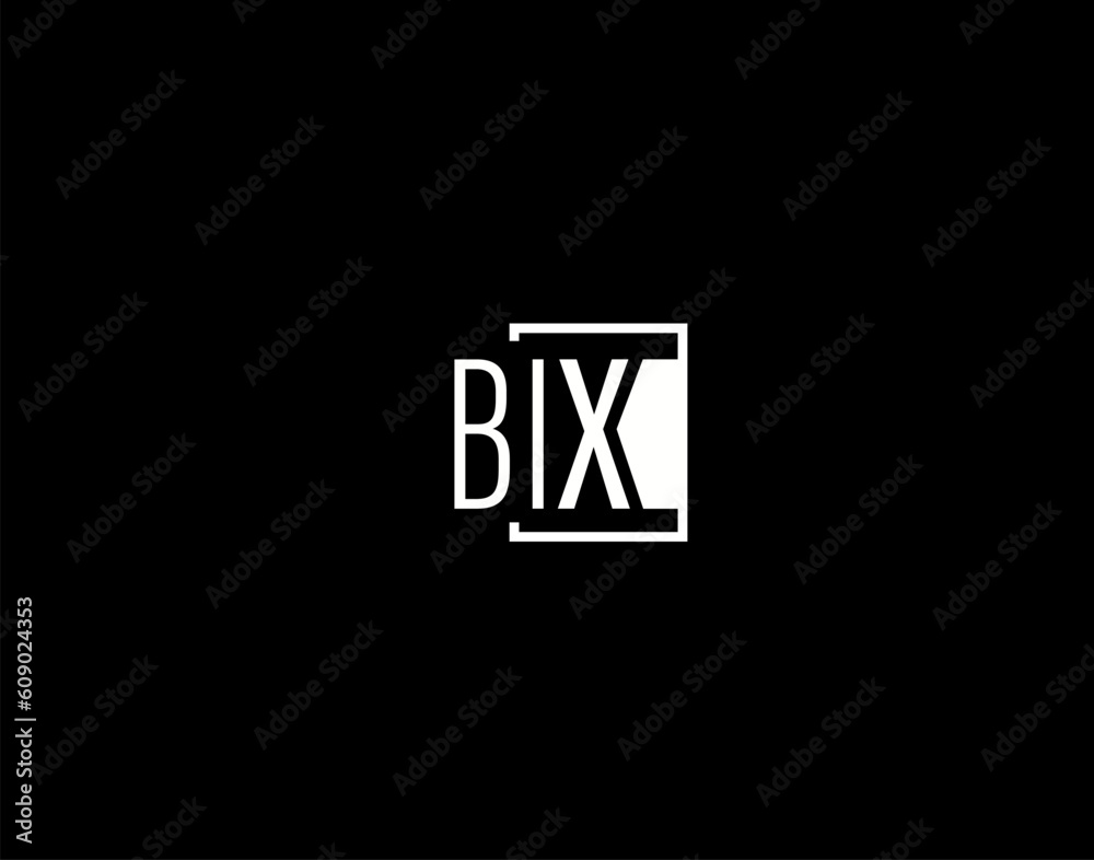 Obraz premium BIX Logo and Graphics Design, Modern and Sleek Vector Art and Icons isolated on black background