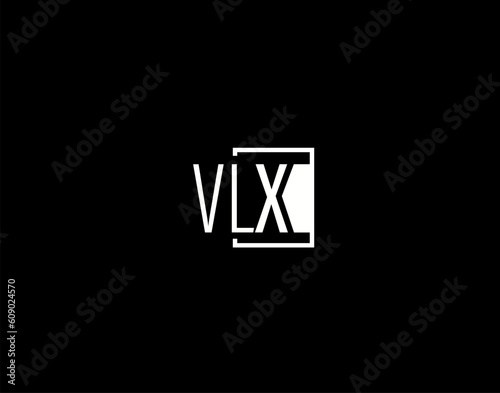 VLX Logo and Graphics Design, Modern and Sleek Vector Art and Icons isolated on black background photo
