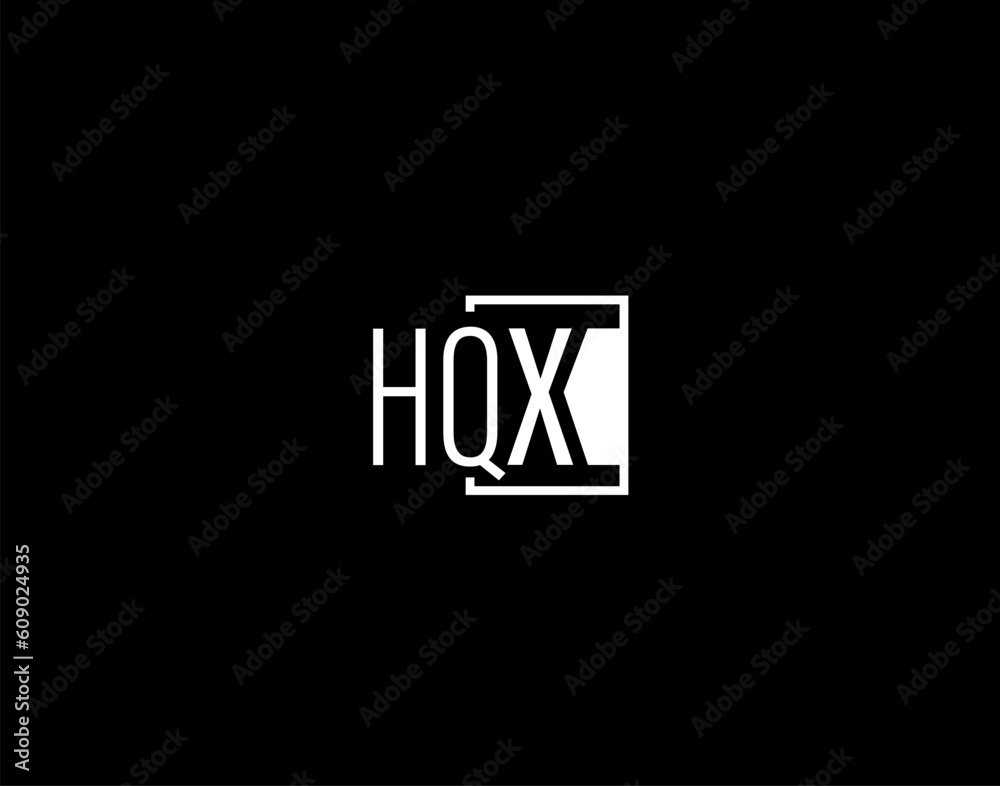 HQX Logo and Graphics Design, Modern and Sleek Vector Art and Icons isolated on black background