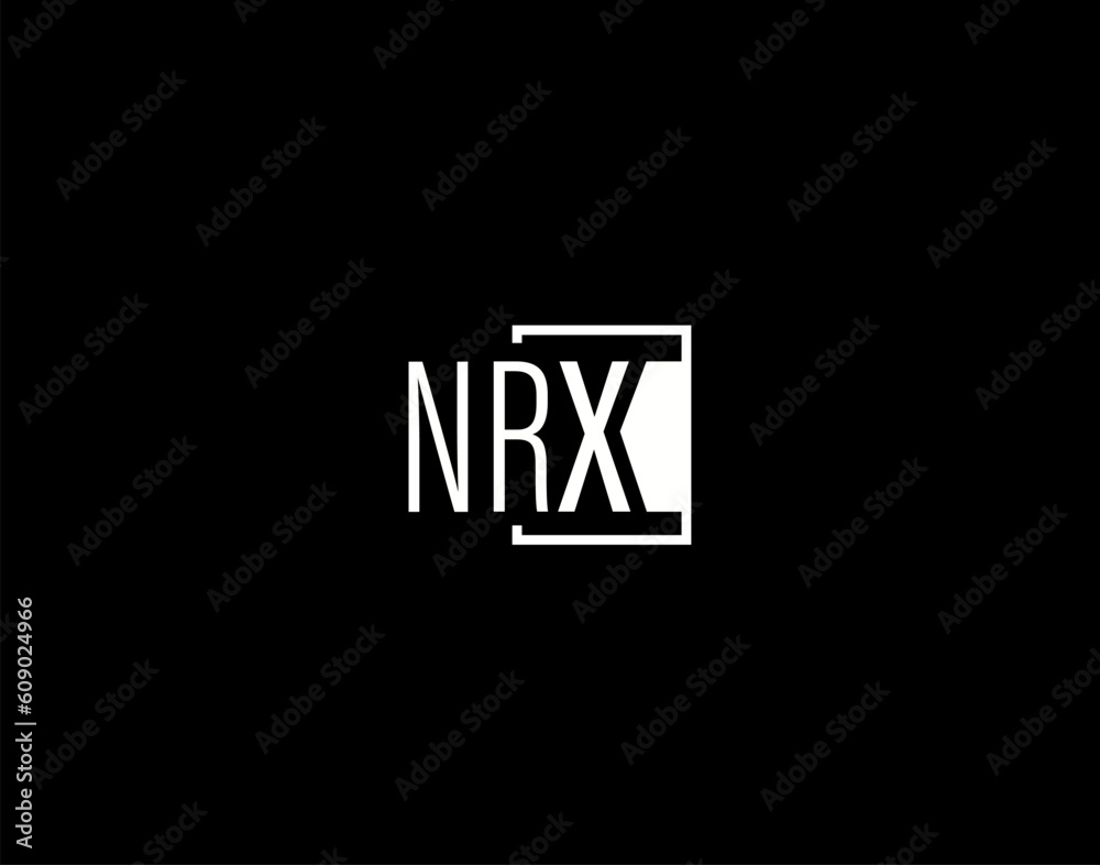 NRX Logo and Graphics Design, Modern and Sleek Vector Art and Icons isolated on black background