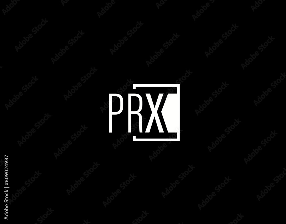 PRX Logo and Graphics Design, Modern and Sleek Vector Art and Icons isolated on black background