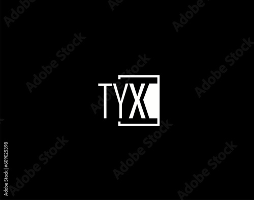 TYX Logo and Graphics Design, Modern and Sleek Vector Art and Icons isolated on black background