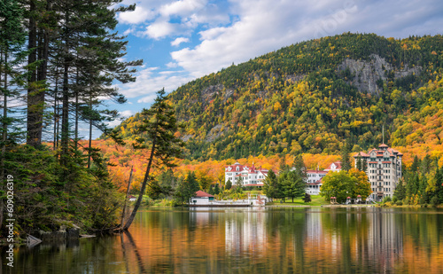 Dixville Notch State Park in Autumn - New Hampshire - view towards Lake Gloriette