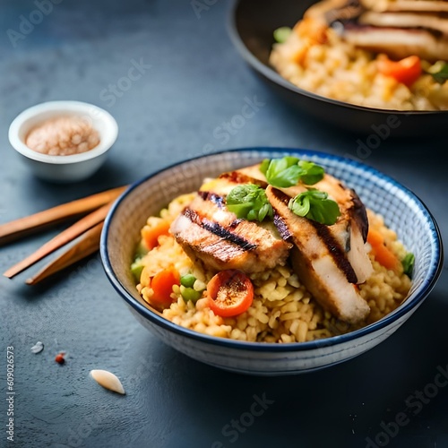 This Tastiest Fried Rice and Grilled chicken is best when served warm. This recipe has No Eggs and No Soy sauce.