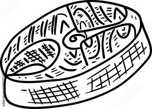 Hand drawn fish steak