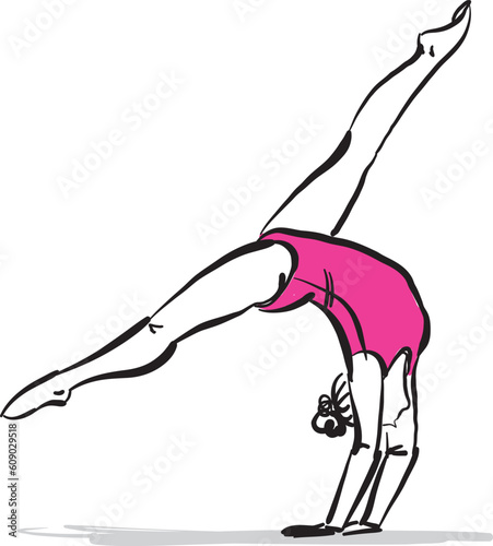 Gymnastics WOMAN 11 sports profession work doodle design drawing vector illustration