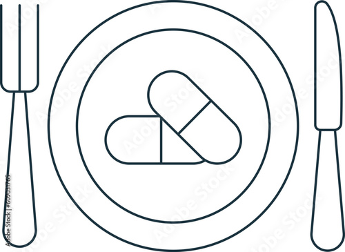 Dietary supplement icon. Monochrome simple sign from pharmacy collection. Dietary supplement icon for logo, templates, web design and infographics.