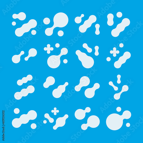 Prebiotic, microbe, lactobacillus shape big icon set