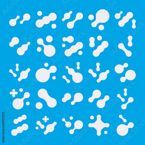 Prebiotic, microbe, lactobacillus shape big icon set