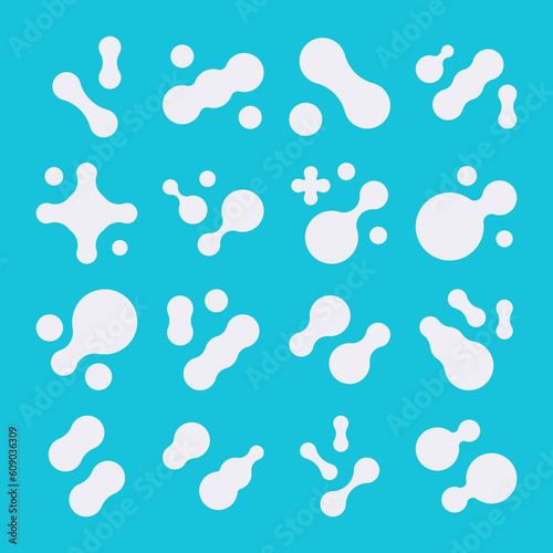 Prebiotic, microbe, lactobacillus shape big icon set