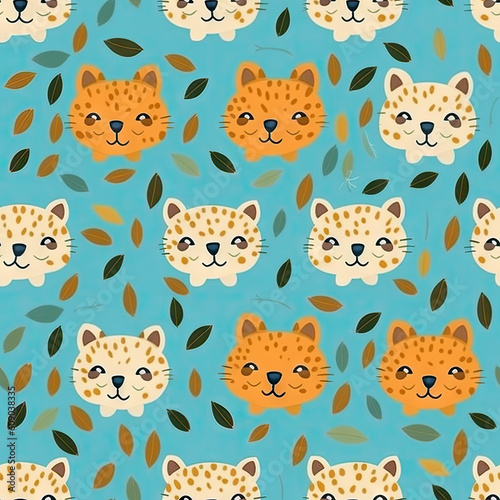 cute_cartoon_cheetah_seamless_pattern © Alexander Mazzei 