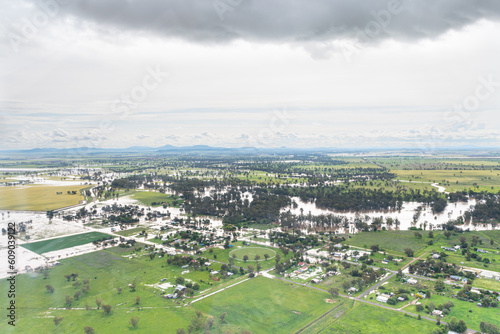 The town of Carrol NSW under floodwater from Namoi and Peel Rivers photo