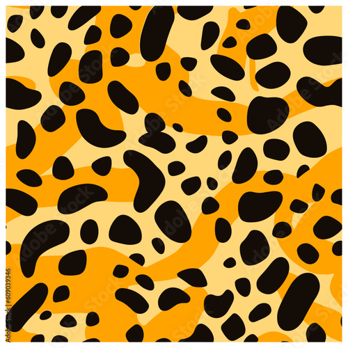 leopard seamless pattern design. Jaguar, leopard, cheetah, panther fur, isolated on white background, vector illustration.