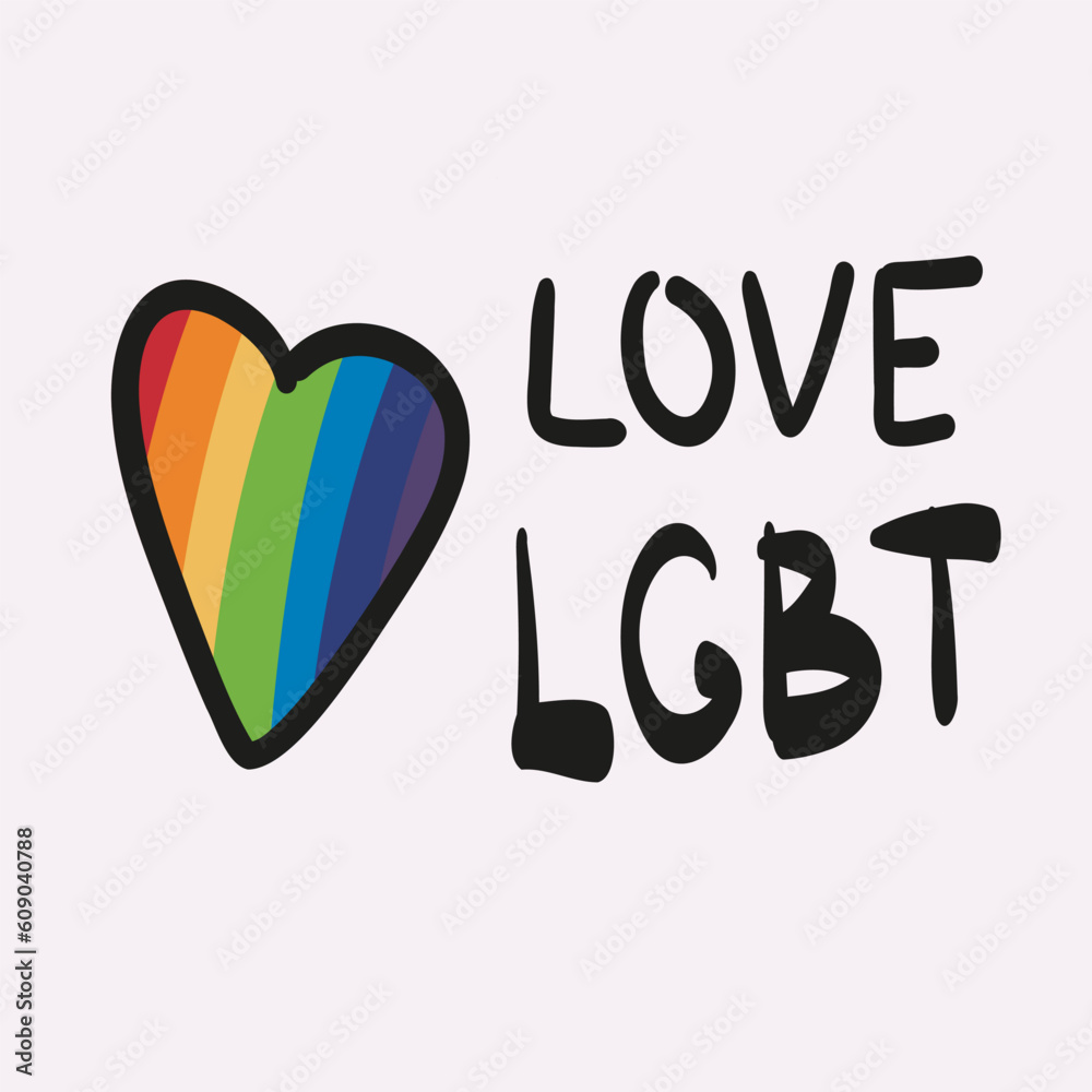 LGBTQ phrase. Rainbow-colored text. Vector illustration of the Pride ...