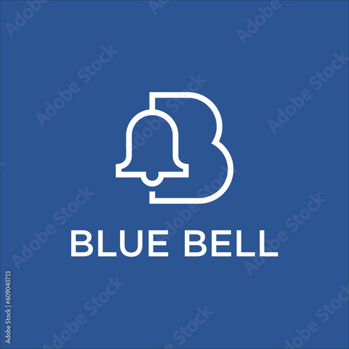 line art initial B and bell logo vector