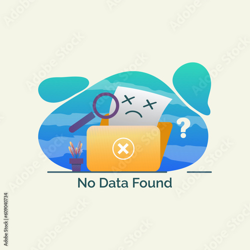 No data found, empty file folder concept design vector illustration