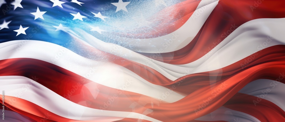 Wavy american flag background for memorial day. Generative AI Stock ...