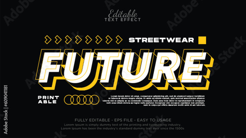 Future streetwear text style effect for tshirt design