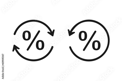 Sync percentage icon. Illustration vector