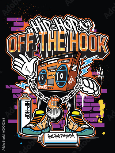 Graffiti art Urban vector illustration. Graffiti cartoon design artwork.