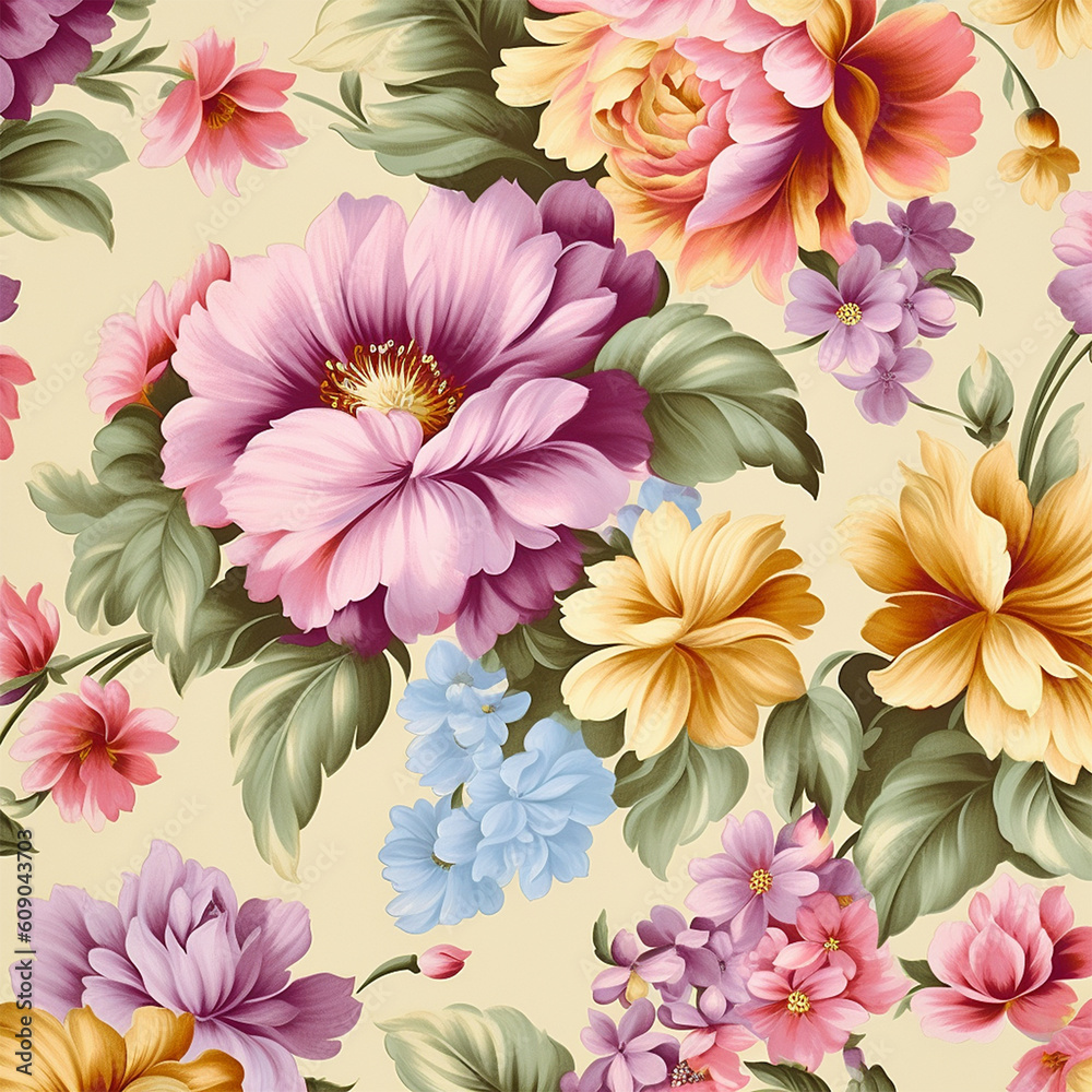 Fototapeta premium Flower , fabric pattern background.